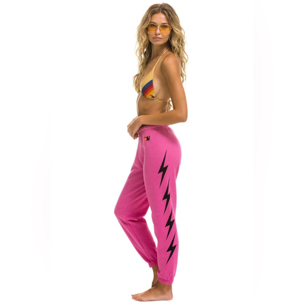 Aviator Nation 4 Bolt Sweatpants - Paris Pink